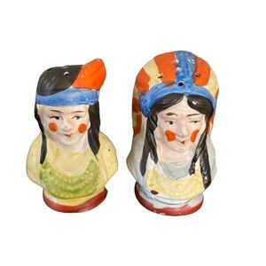 Vintage Native American Traditional Salt and Pepper Shakers Made in Japan